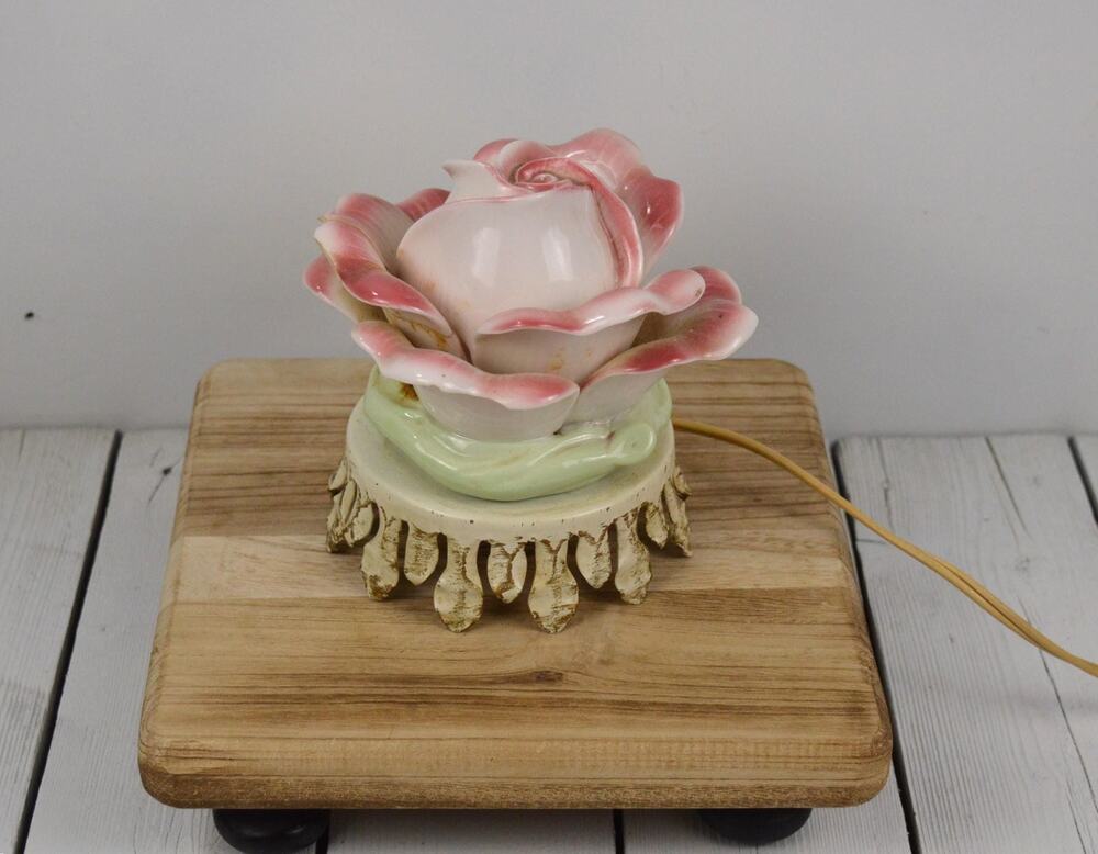Vintage Pink Rose Night Light, Accent Lamp